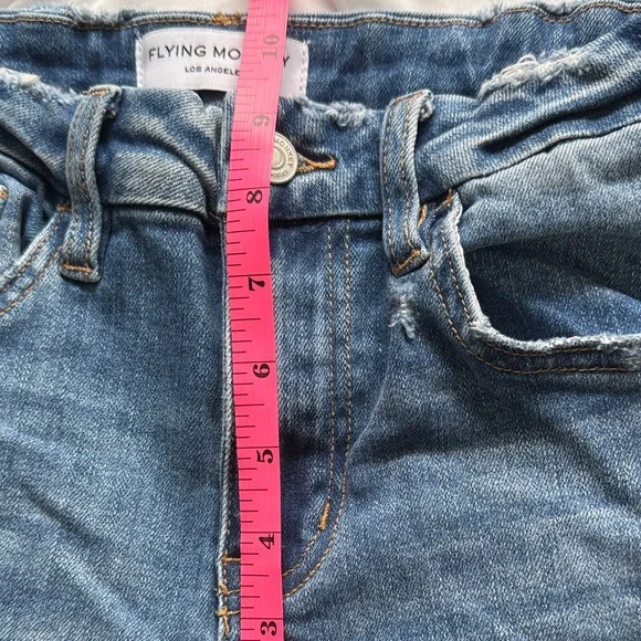 VERVET BY FLYING MONKEY Distressed Wide Leg Blue Jeans - Picture 6 of 9